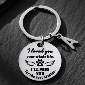Cat and Dog Pet Stainless Steel Keychain Engraved Commemorative Gift Pendant Bag Pendant Hanging Accessories Wholesale, Unisex Keychain