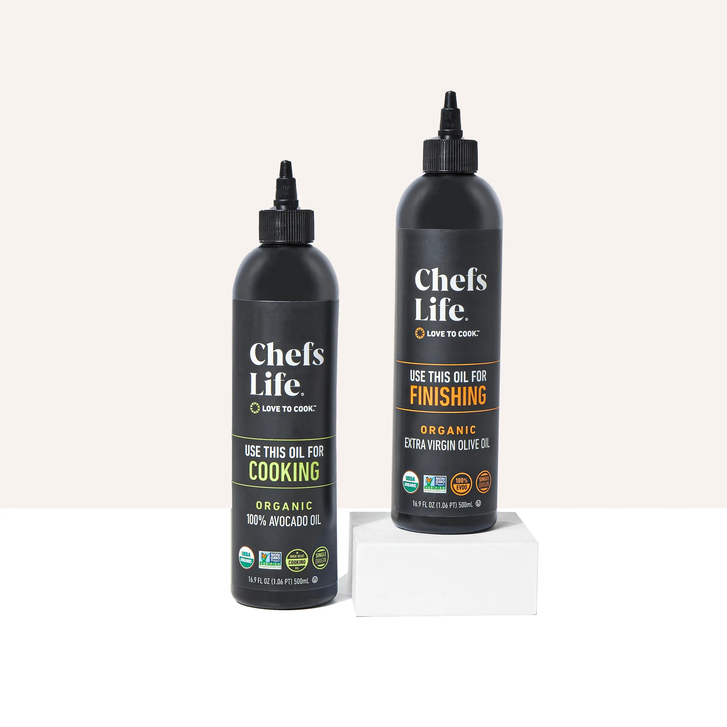Organic Cooking & Finishing Oil Squeezable Duo
