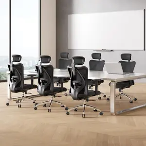 SIHOO M18 Ergonomic Office Chair for Big and Tall People Adjustable Headrest with 2D Armrest Lumbar Support and PU Wheels Swivel Tilt Function Black