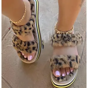 Platform Leopard Slippers