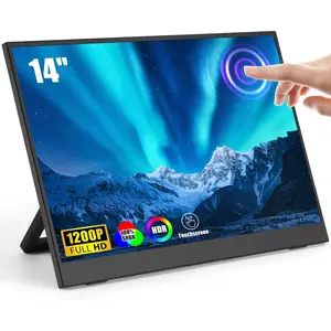 Portable  Touchscreen 14", 1920x1200 60Hz USB-C & FHD External Display Touch Screen for Laptop//Gaming/Office, VESA Mountable Travel  with Built-in Speakers-LCD Panels