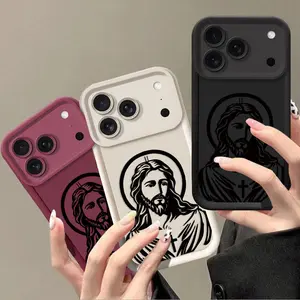 San Judas logo pattern TPU phone case, suitable for iPhone 17 Pro Max 17 16 15 14 13 12 11 Pro Max shock-proof and anti-slip protection cover