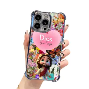 StyleShell Straight Edge Phone Case for iPhone 15 16 14 Pro Max 13 12 11 Plus God is My Strength Pattern Shockproof Liquid Silicone TPU Bumper Drop Phone Protective Case # IP+YS23