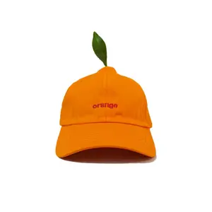 Manufacturer's in-stock cartoon cute and funny ugly orange baseball cap, sun protection, embroidered letters, orange duckbill cap, wholesale