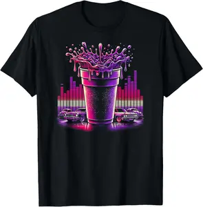 Men's H-Town Music Vibes Houston Collection Casual Cotton Fashion Graphic T-Shirt - Short-Sleeve, Round Neck, Sports Fabric, Youth-Friendly