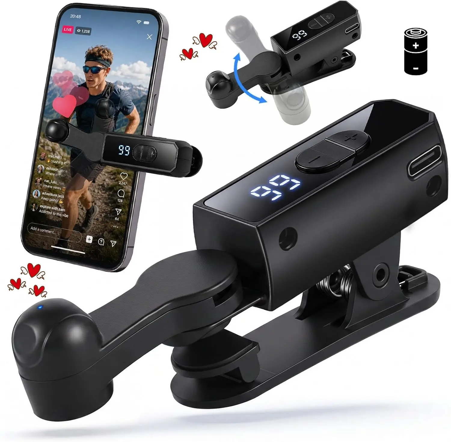 Auto Clicker for iPhone,Wireless Rechargeable Screen Tapper for TikTok | Compatible with iPad&Android, 8-12h Battery Life, 107 Adjustable Speeds for Live Streams, Likes, Gaming & Social Media Tasks