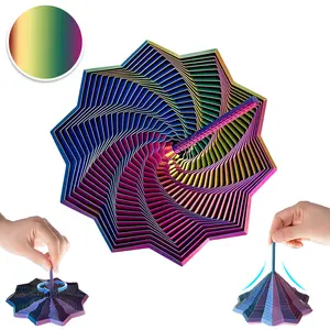 3D Printed Expanded Sensory Fidget Star with Handles,Very Satisfying Sight and Sound with Hypnotizing Visual Fidget Toy for Stress Relief ,Christmas Birthday Gifts