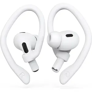 P-PHP015   [2 Pairs]  Ear Hooks for AirPods Pro 2 & 1, AirPods 4 & 3 & 2 & 1, Airpod Ear Hook, Anti-Slip Comfortable Fit, Ergonomic Design, AirPods Accessories (Medium, White)