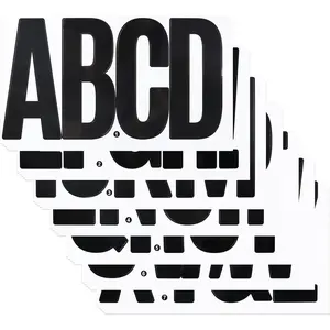 6 Inch Self-Adhesive Waterproof Large Capital Alphabet Letter Stickers for Mailbox Outdoor Garden Office Truck and Door - 35 Sheets Black