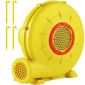Air Blower 450W 0.6HP Inflatable Blower, Portable and Powerful Pump Fan Delivers 1750Pa for Commercial Use, Suitable for Inflatable Bouncy Castles and Jump Slides, Easy to Install, Yellow, Suitable for Home Use