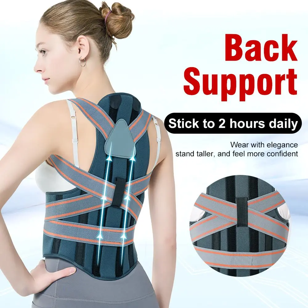 Posture Corrector AULEXMED [DealsForYouDays], Adjustable Back Support Brace with Dual Aluminum Strips & Elastic Shoulder Straps for Men & Women Daily Wear
