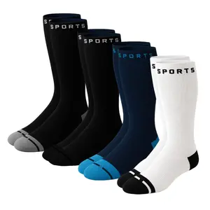 Unisex Compression Knee High Socks 4 Pack Leg Support Sports Travel