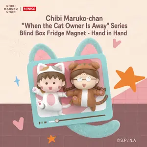 Chibi Maruko Chan When Pet Parents Are Away Mystery Blind Box Decorative Fridge Magnets Kawaii Mini Figure Ornaments For Anime Collectors