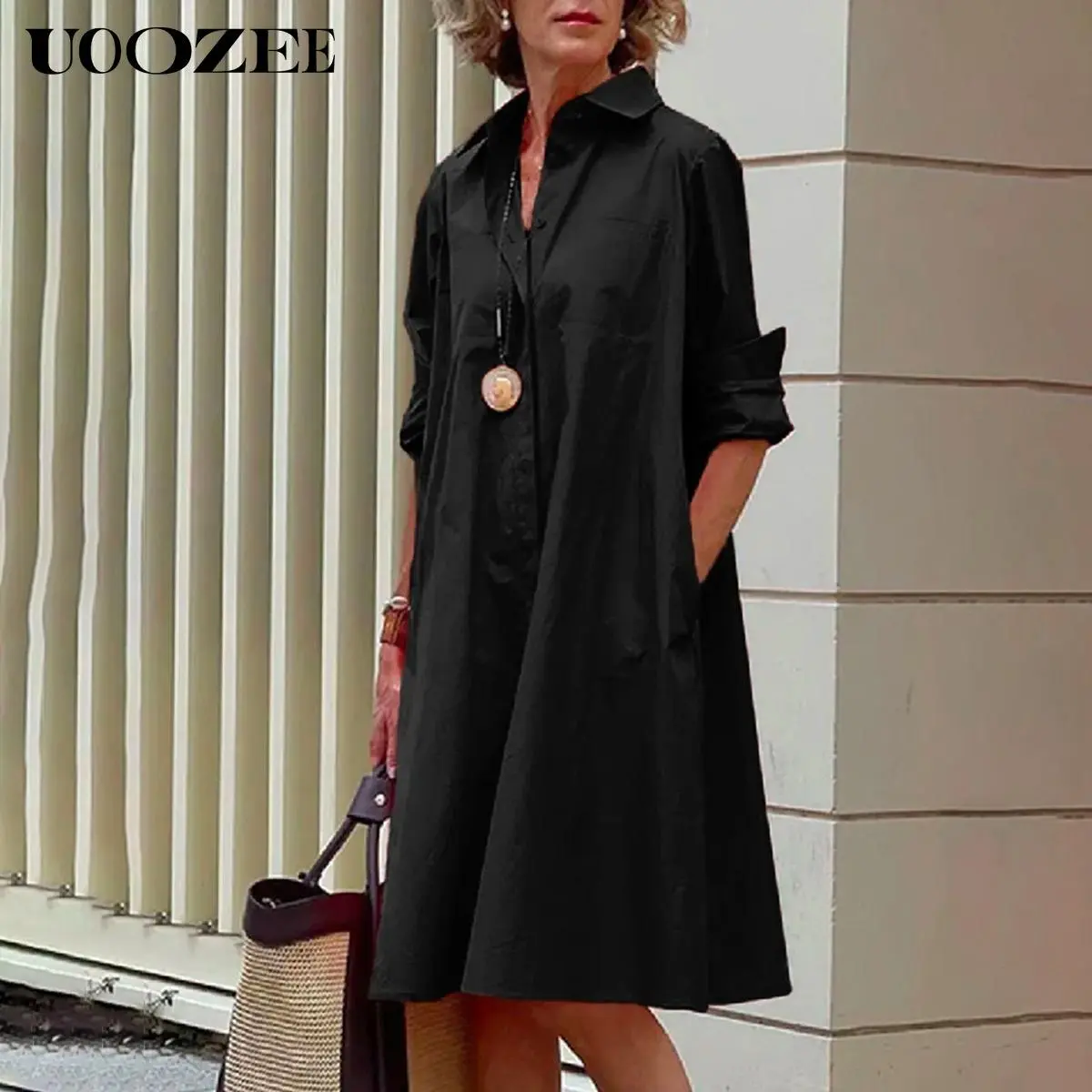 Black Shirt Dress(No Balloon Hem)