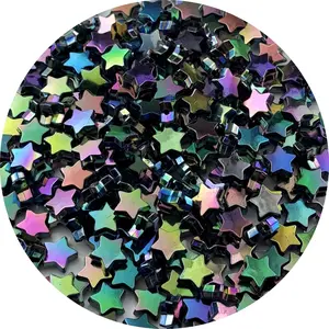 450 count   Shape Beads AB Colors Loose Pony Spacer Beads with Hole for  Making Necklace Earring Key Chains DIY Projects(Black AB)