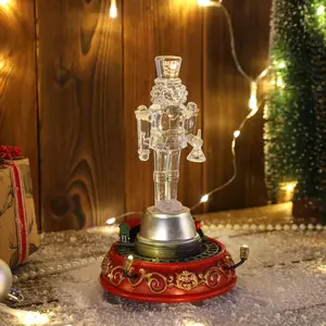VERVEHO 7.1 Inch Nutcracker Christmas Decor with Lights Collectible Figurine for Indoor Table Fireplace Ornament Holiday Music Box Interior Light Illumination Decoration Led Gift Plastic valentine gifts