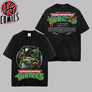 [IG] Vintage Teenage Mutant Ninja Turtles Graphic Premium Acid Washed Cotton T-Shirt (Made In US), TMNT Cartoon Graphic Tee, Vintage Ninja Turtles Fans Shirt, Comic Book Outfit, Gift For Hero Fans