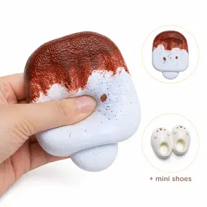 Ultra-Soft Squishies Ice Cream Stress Relief Toy - Handmade Desk Fidget Toy with Mini Shoes