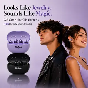 【Live】Premium Clip-On Earbuds for Women, Cute Leather-Style Fashion Headphones, Open Ear Comfortable Fit, Bluetooth 6.0, Lightweight Sport & Travel Earbuds, Perfect Aesthetic Gift for Girls