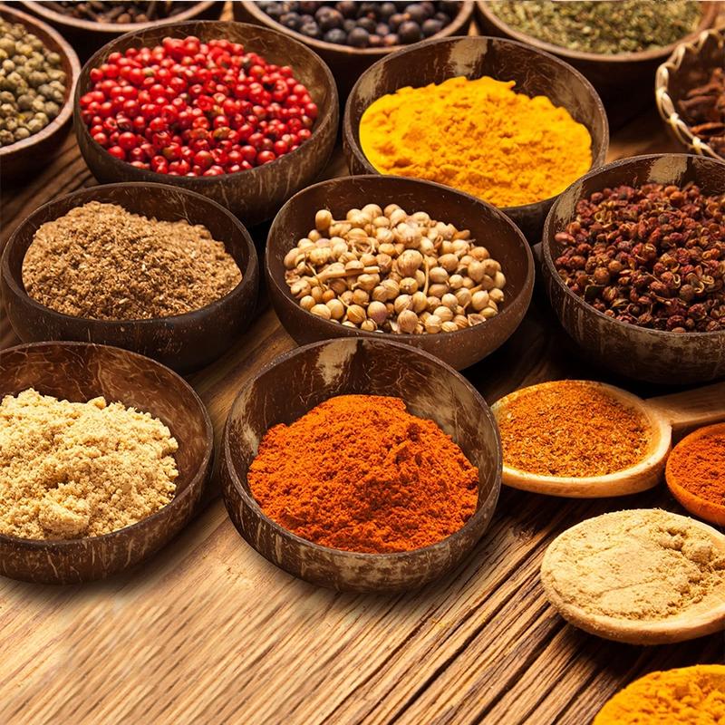 Natural Coconut Shell Bowl Set with Wooden Spoon, Traditional Southeast Asian Vietnamese Coconut Bowls, Eco-Friendly Serving Fruit Smoothie Salad Bowls