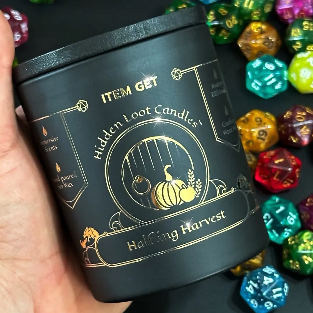 Halfling Harvest Scented Hidden Loot Crackling Wood Wick Candle