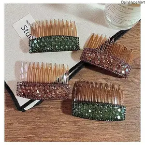 2026 Iridescent Rhinestone Hair Comb, Side Bang & Broken Hair Tool