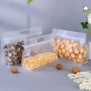Premium Eight-Side Seal Transparent Self-Sealing Stand-Up Bags for Food and Tea Packaging Thickened Airtight Containers with Handle for Fresh-Keeping Kitchen Utensils