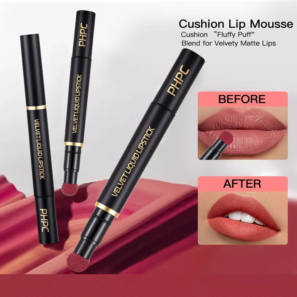 Velvet Matte Liquid Lipstick with Sponge Applicator, Cosmetic Hydrating Lip Gloss, 24-Hour Long-Lasting Waterproof, Smudge-Proof Non-Stick, Lip Care for All Skin Types, Ideal Gift for Makeup Lovers, Hydrating Cosmetic Gloss, Liquid Lip Gloss