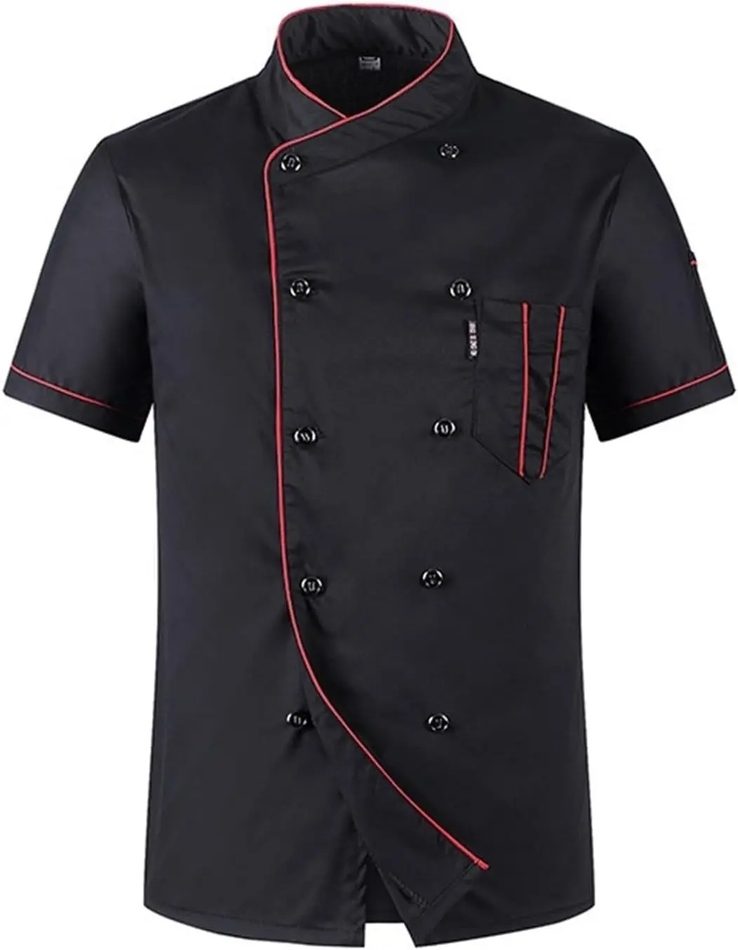 Men's Chef Coat Uniform Short Sleeve Cook Jacket Restaurant Kitchen Work Breathable Clothes