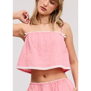 Penelope Gingham Lace Tank