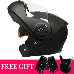 OKCMC Unisex Open-Face Helmet with Dual Visors, Full-Face Helmet, Non-Motorcycle Helmet Youth/Adult Off Road Helmet TK Model with Goggles Gloves Set ATV BMX MX Motocross Racing Safety Helmet Reflective Hard Hat