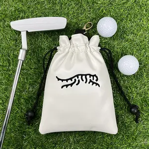 Portable Golf Ball & Tee Pouch with Drawstring, Golf Ball Bag, Golf Accessory for Men & Women Golfers, Perfect Gift for Dad, Boyfriend, Husband on Birthday