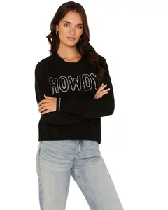 White Crow Women's Women'S Howdy Stitched Long Sleeve Sweater - Pw243116bb