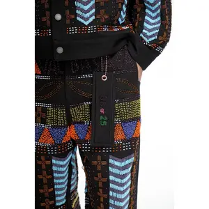 Dedication Black Multi Hand Beaded Pants