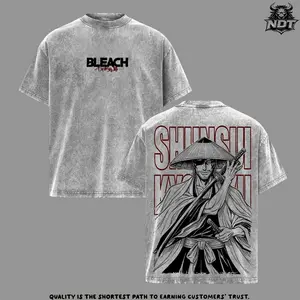 Shunsui Kyoraku Bleach Graphic Tee Vintage Washed Shirt Unisex Streetwear Anime Shirt Captain Shunsui Samurai Design Bleach Anime T Shirt Gift for Bleach Fans