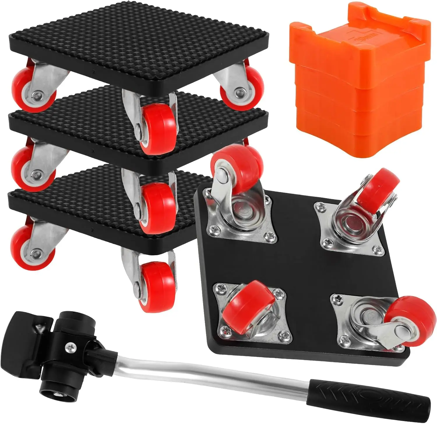 Heavy Duty Furniture Mover with Wheels & Furniture Lifter Set, 1100 Lbs Capacity Furniture Moving Tool with 360° Rotation Furniture Moving Wheels, Effortless Furniture Dolly for Easy Sofa, Refrigerator, Cabinet Peel and Stick Flooring