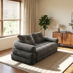 Minimalist Boneless Sofa Vacuum Compressed Modular Cloud Design Dual Use All-Purpose Corduroy Fabric for Home Use Cozy Comfortable Seating Experience