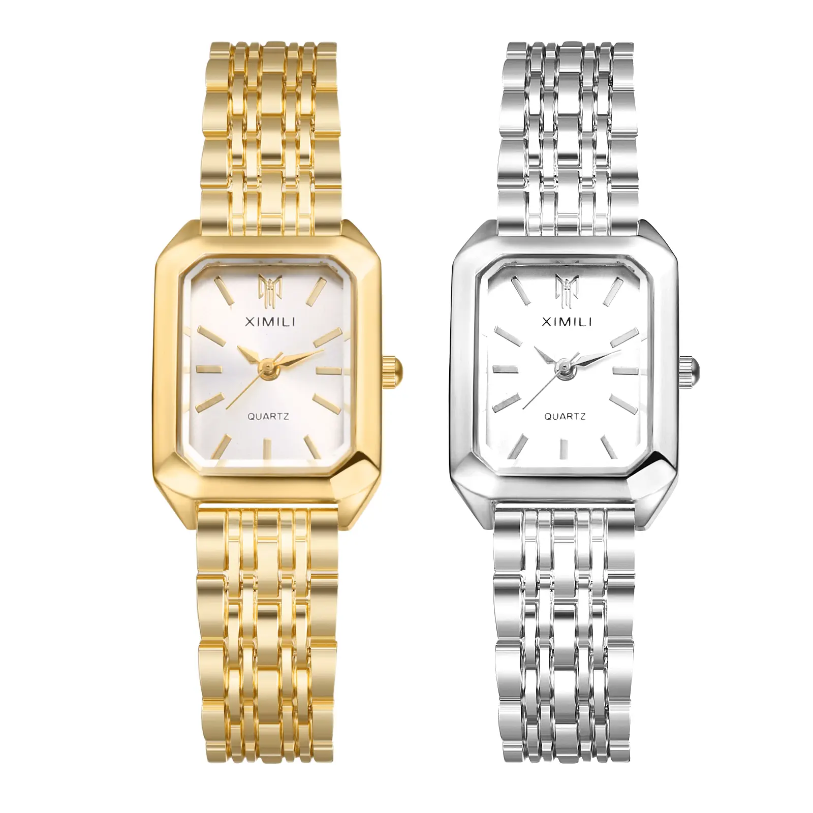 OIDEA Women's Square Analog Quartz Casual Watch - Bar-Index Clean Dial, Lightweight Detachable Alloy Bracelet, Adjustable Eco-Friendly Modern Watch for Daily & Office Use