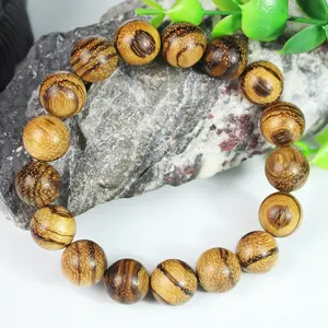 Agarwood Bracelet 12MM Soft Wraparound Student Play Wooden Buddhist Beads Cultural Play Unisex Couple Bracelet Jewelry