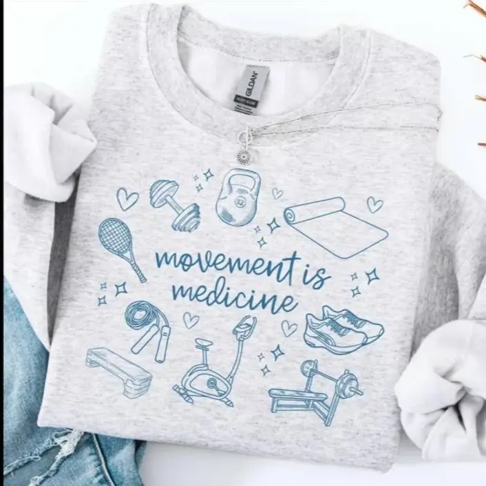 Movement Is Medicine Sweatshirt Personal Trainer Gift Physical Therapy Sweatshirt PT Pullover PTA Crewneck Gift for DPT Cute Sweater