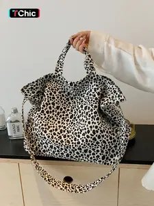 Trendy Fashion Large Capacity Leopard Print Tote Bag, Handheld Shoulder Crossbody, Versatile Shoulder Bags, Fashionable Casual Bag, Ideal for Daily Use, Work, Commuting