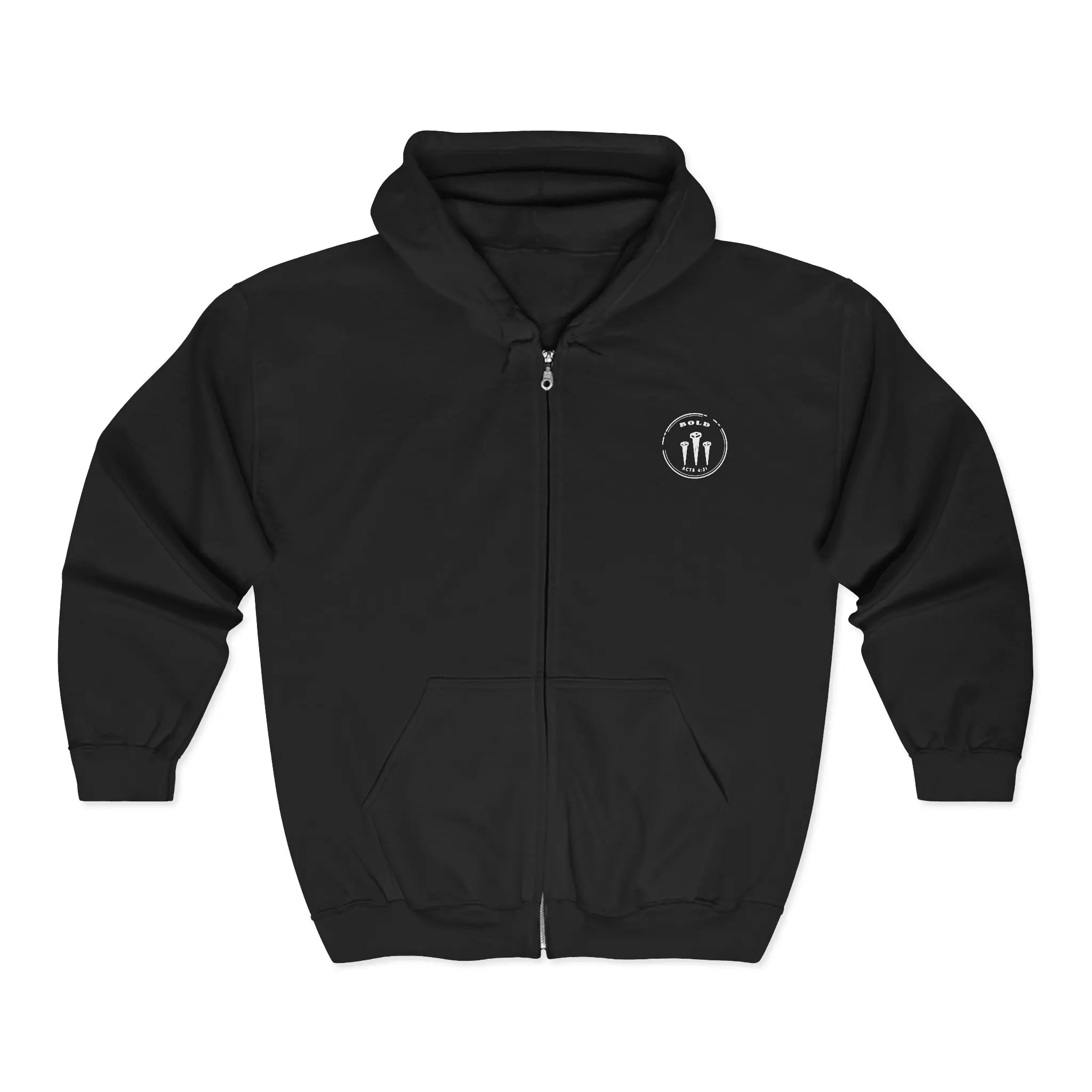 Faith 'Stand Firm' Zip Hoodie — Christian Cross Gospel Sweatshirt