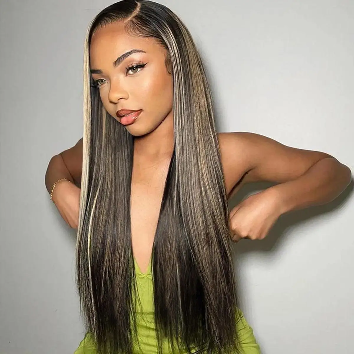 Mscoco Hair Glueless Balayage Honey Blonde Highlight Human Hair Wig Pre Cut 6x5 Wear And Go 1B 22 New Body Wave HD Lace Wig