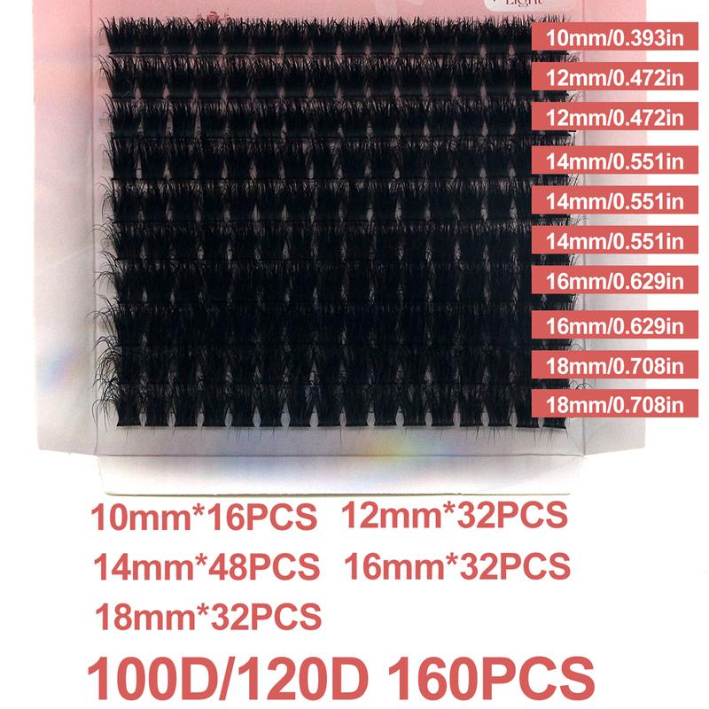 DIY Eyelash Extension Kit 120D/100D/80D Fluffy Cluster Lashes 0.07mm Ultra-Fine Natural Voluminous Lashes with Bond and Seal ，Lahes Glue, Tweezers,Lasshes Remover（9-16mm Multi-Length, Reusable, Beginner-Friendly）Home Use/Party/Daily Makeup Must-Have