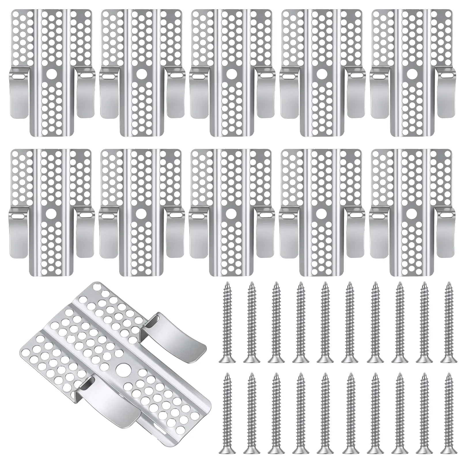GJANSH Easy-to-Install 1/2-Inch Drywall Clips,Drywall Repair Tools, Professional Wall Hole Repair Kit and Drywall, Sturdy Metal-Backed Clips with Screws for Home Renovation,