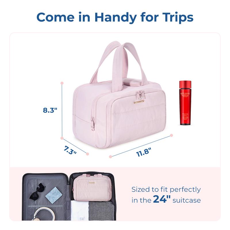 BAGSMART Crush 4-in-1 Puffy Multi-Functional Toiletry Bag for Women – Large Capacity Travel Organizer with 4 Compartments Outdoorfun Makeup Pouch TikTokShopHolidayHaul