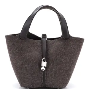 Pre-owned HERMÈS material Bucket Bags Hermes Picotin Lock Bag Felt with Leather MM by Rebag