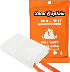 Emergency Fire Blanket for Home and Kitchen - 40"x40" Flame Suppression Fiberglass Fire Blankets for House Camping Car Office Warehouse Emergency Survival Safety