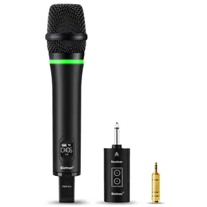 Bietrun Wireless Rechargeable Microphone(Work 7h),168FT Range Bluetooth with 1/4'' Output,UHF Dynamic Mic for Karaoke Machine/Speaker/Church/Wedding