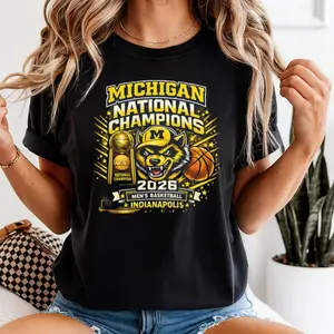 Michigan Wolverines 2026 National Champions Shirt, Michigan Basketball Champions Tee, Indianapolis Final Game Graphic Unisex T-Shirt, College Hoops Fan Gift